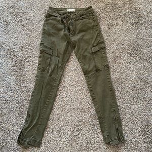 Free people green utility/cargo pants